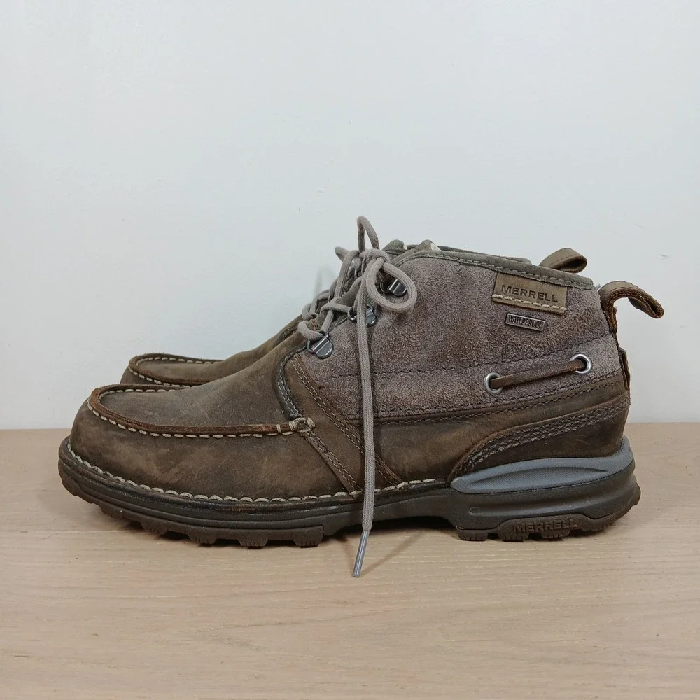Merrell Performance Footwear Chukka Boots Mens US 9 Brown Leather Waterproof